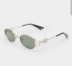 LE SPECS - Y2K OVAL 'THE FORBIDDEN' SUNGLASSES /SILVER