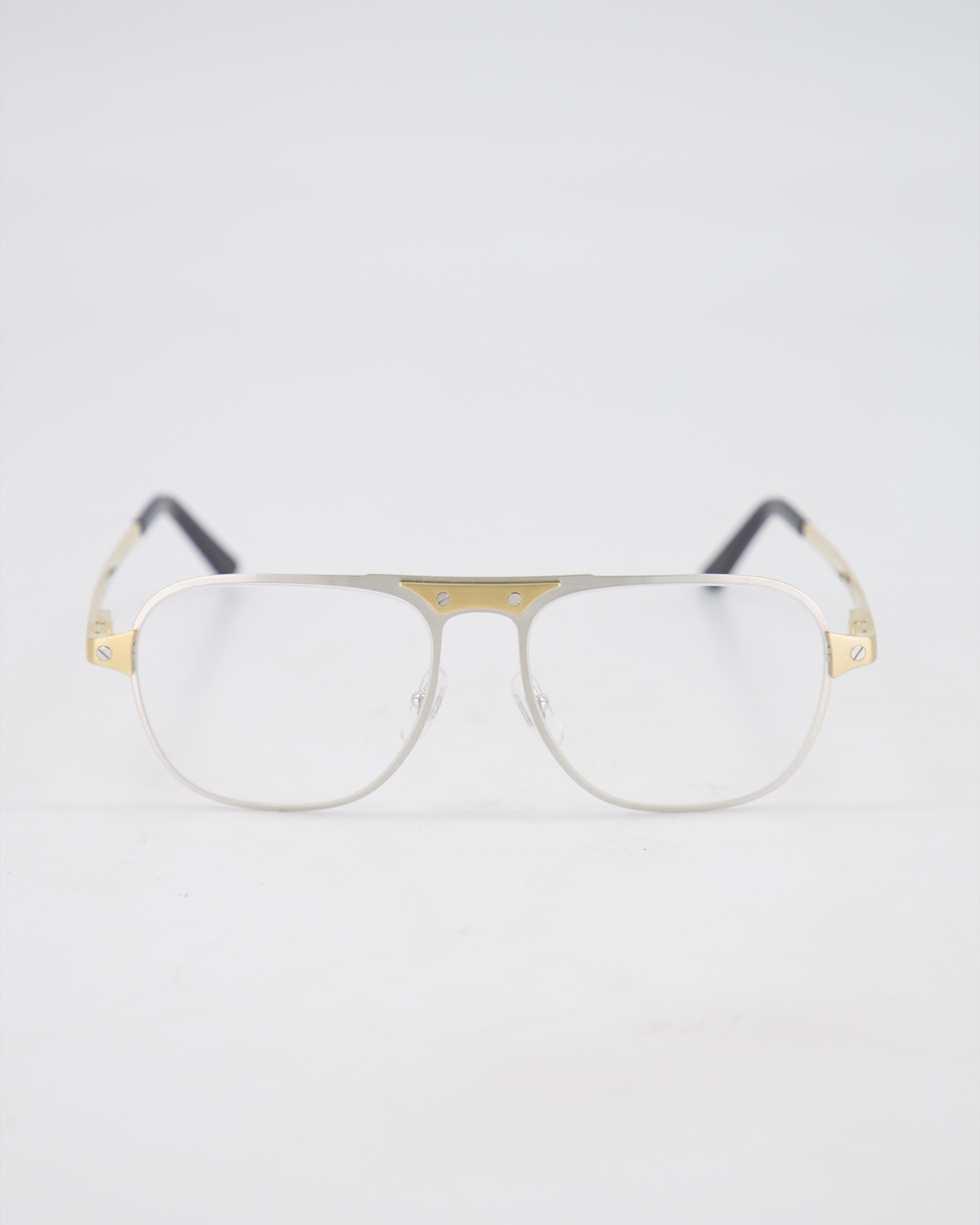 CARTIER - SANTOS AVIATOR OPTICAL EYEGLASSES /SILVER GOLD