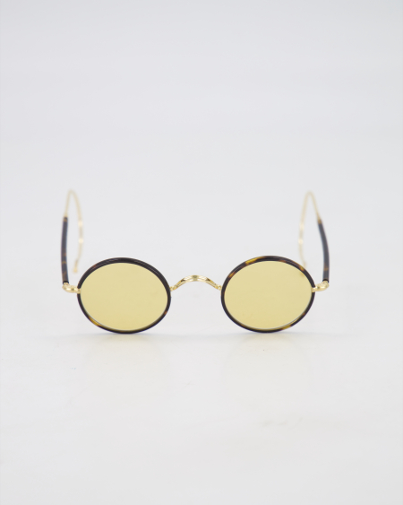 Ducloux Les Lunettes - 1930’s STYLE 'RONDE PM H W105 SOL SAFRAN' Sunglasses /DARK HAVANA