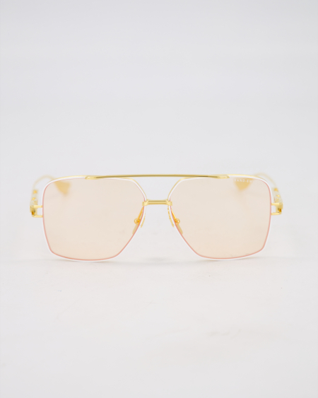 DITA - OVERSIZED PILOT ’GRAND EMPERIK’ SUNGLASSES /Matte White + Yellow Gold