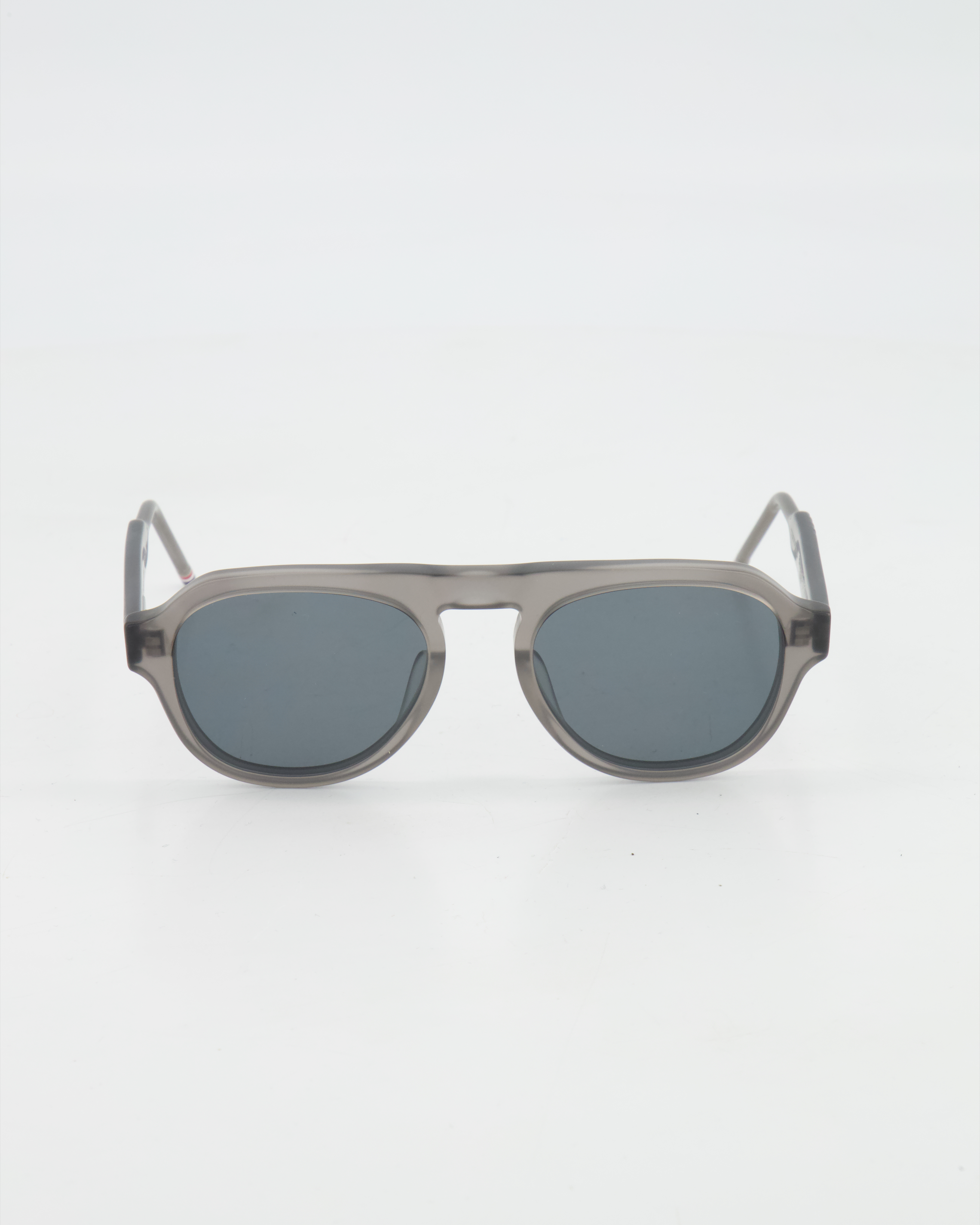 THOM BROWNE - ROUND AVIATOR UES416A Sunglasses /SATIN CRYSTAL GREY