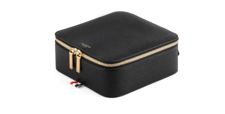 THOM BROWNE - EYEWEAR TRAVEL CASE IN PEBBLE GRAIN LEATHER