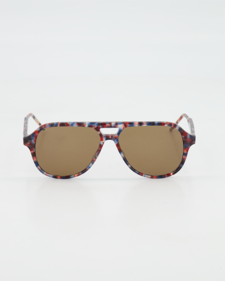 THOM BROWNE - AVIATOR UEO927A SUNGLASSES /RED WHITE BLUE TORTOISE