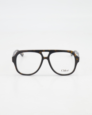 CHLOÉ - OVERSIZED PILOT OPTICAL EYEGLASSES /HAVANA