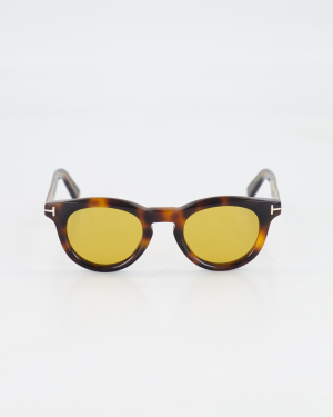 TOM FORD ICON - ROUND  FT132 SUNGLASSES /BLONDA HAVANA
