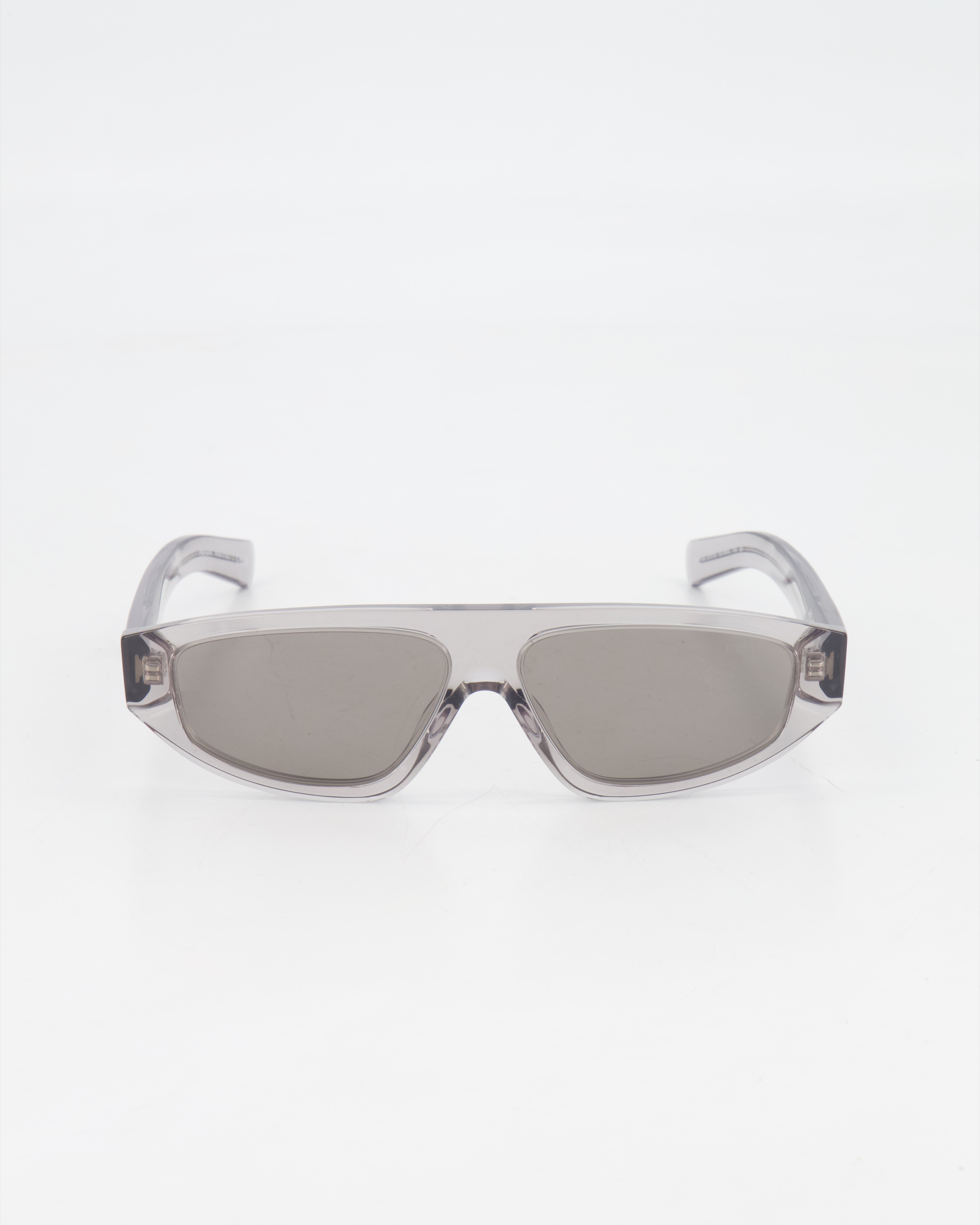 PRADA - OVAL SLIM 0PR C02S SUNGLASSES /GREY TRANSPARANT