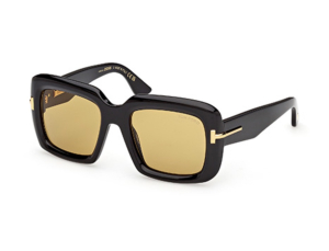 TOM FORD ICON - BOLD SQUARE FT1330 SUNGLASSES /SHINY BLACK