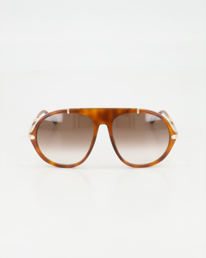 CHLOÉ - OVERSIZED PILOT SUNGLASSES /HAVANA BROWN