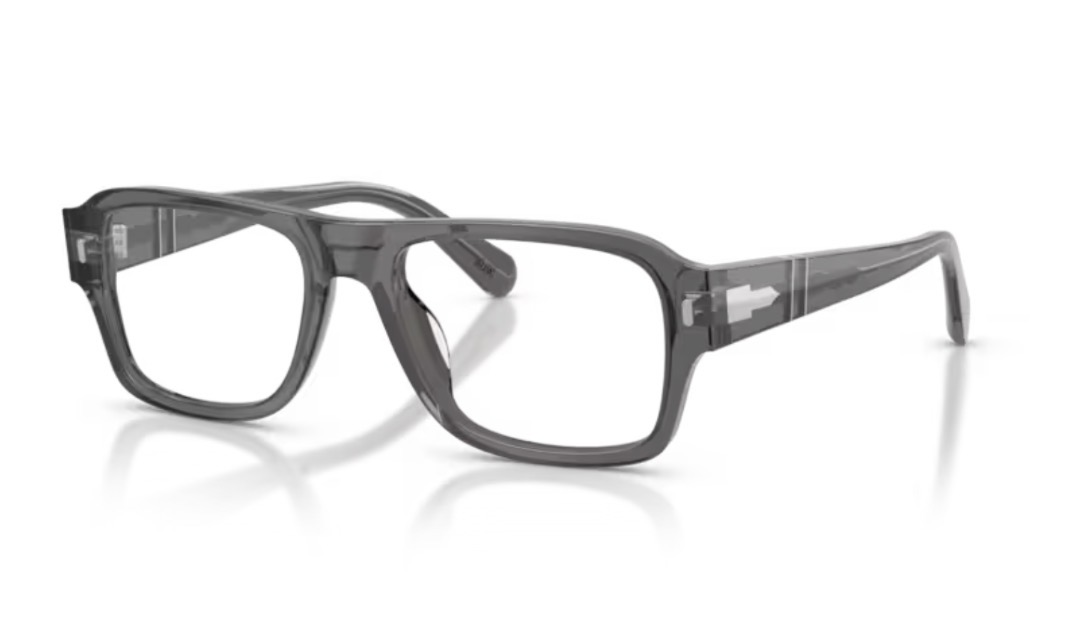 PERSOL - BOLD RECTANGLE ’0PO3407V’ Eyeglasses /Cold transparent grey