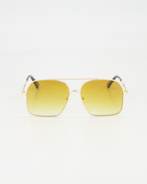 LE SPECS - LE SUSTAIN ♲ OVERSIZED 'CIVELLE' SUNGLASSES /BRIGHT GOLD