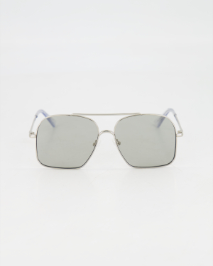 LE SPECS - LE SUSTAIN ♲ OVERSIZED 'CIVELLE' SUNGLASSES /BRIGHT SILVER