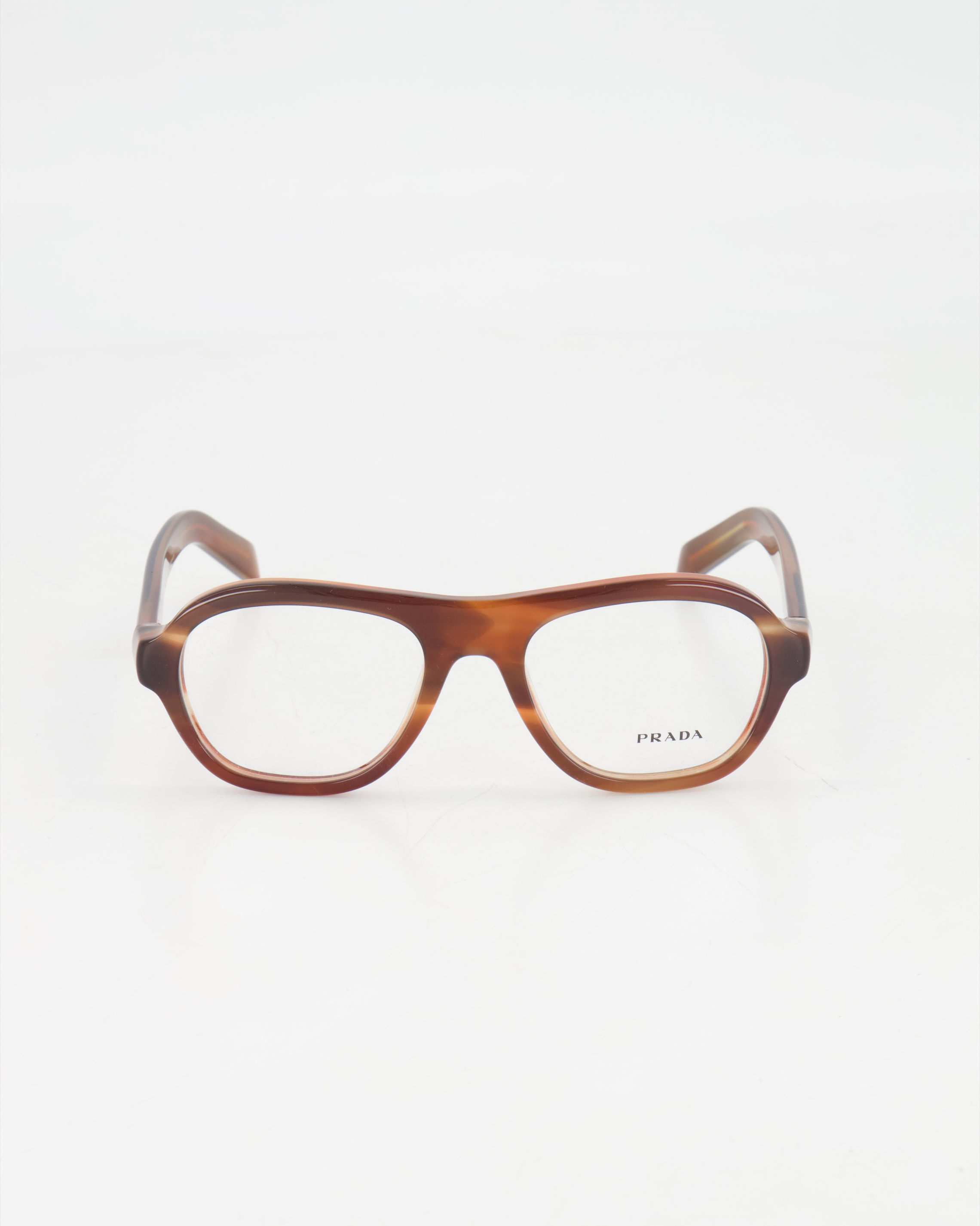 PRADA - OVAL PILOT OPTICAL GLASSES /Striped oak