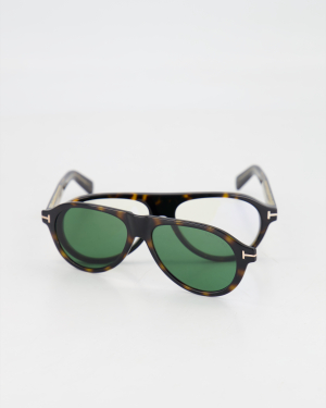 TOM FORD ICON - PILOT OPTICAL GLASSES W. *CLIP ON* /DARK HAVANA