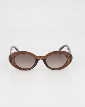 LE SPECS - 1990’s OVAL 'NOUVEAU VIE' SUNGLASSES /CHOCOLATE BROWN