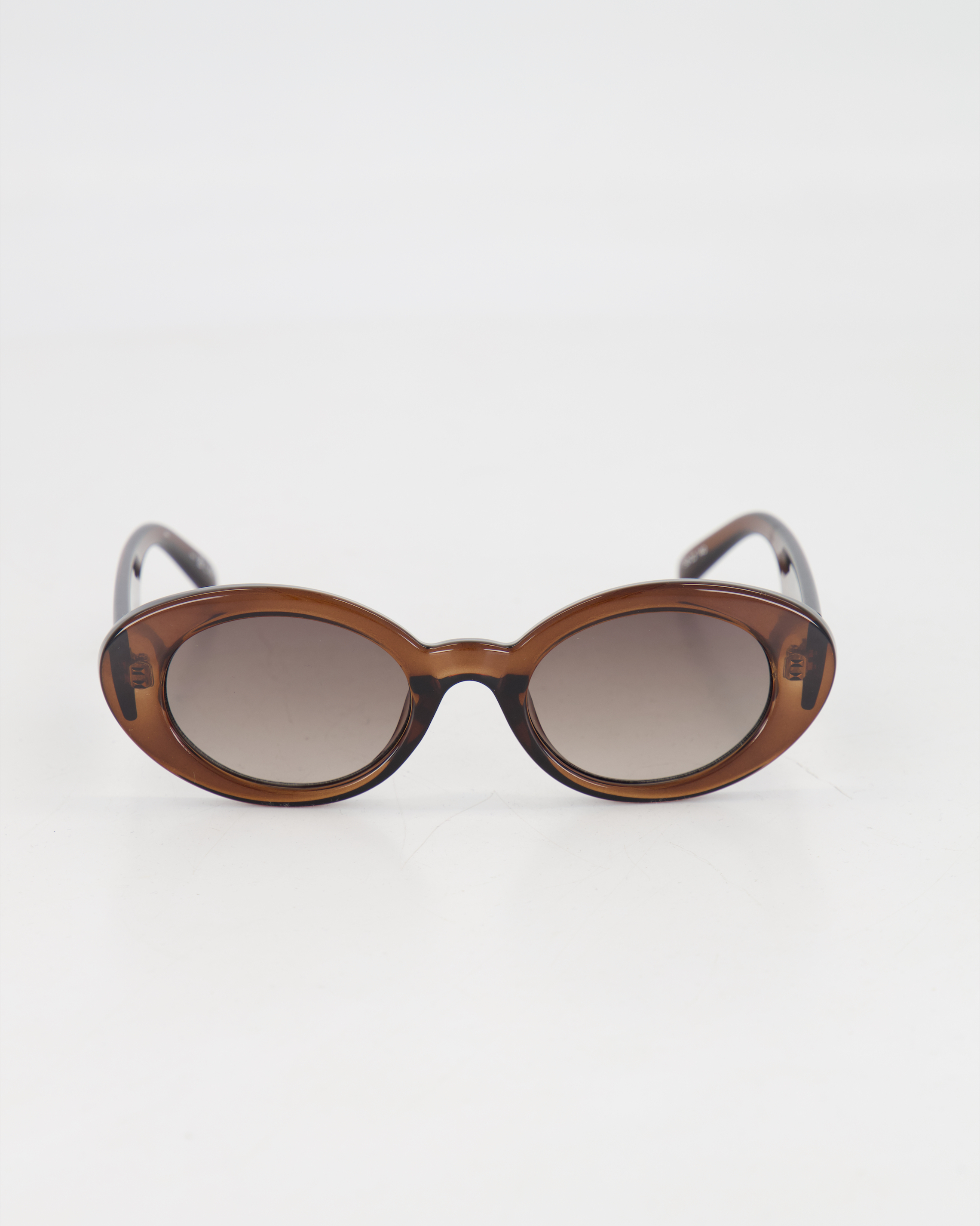 LE SPECS - 1990’s OVAL 'NOUVEAU VIE' SUNGLASSES /CHOCOLATE BROWN