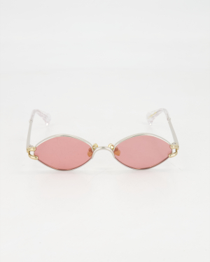 LE SPECS LUXE - MODERN OVAL ’NUMERO QUINCE’ SUNGLASSES /GOLD SILVER