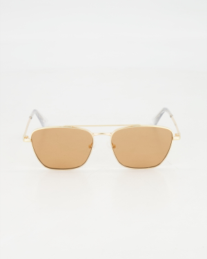 LE SPECS - LE SUSTAIN ♲ PILOT 'DIAMETRIC II' SUNGLASSES /BRIGHT GOLD