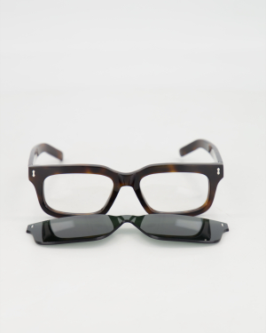 GUCCI - BOLD RECTANGLE OPTICAL GLASSES W. *CLIP ON* /HAVANA