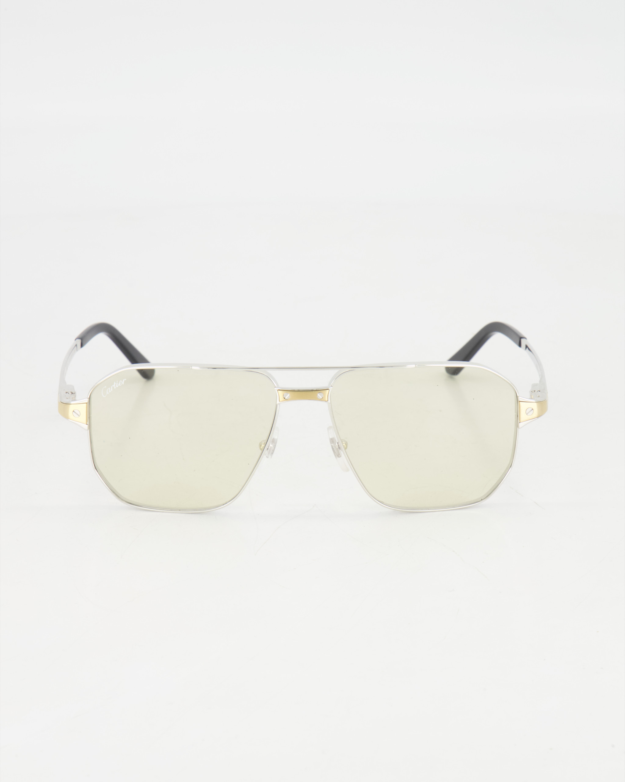 CARTIER - 1990’s PILOT SANTOS OPTICAL EYEGLASSES /SILVER GOLD