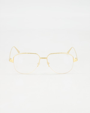 CARTIER - 1990’s PILOT SANTOS OPTICAL EYEGLASSES /GOLD (