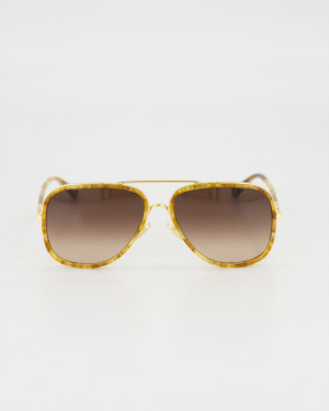 CHLOÉ - OVERSIZED PILOT SUNGLASSES /LIGHT HAVANA GOLD