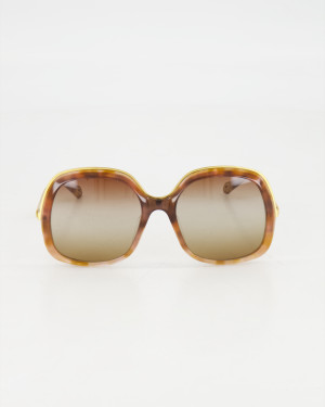 CHLOÉ - OVERSIZED SQUARE  SUNGLASSES /HAVANA BROWN