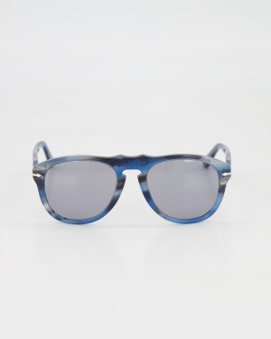 PERSOL - Round '0PO0649' Sunglasses /Striped blue and grey