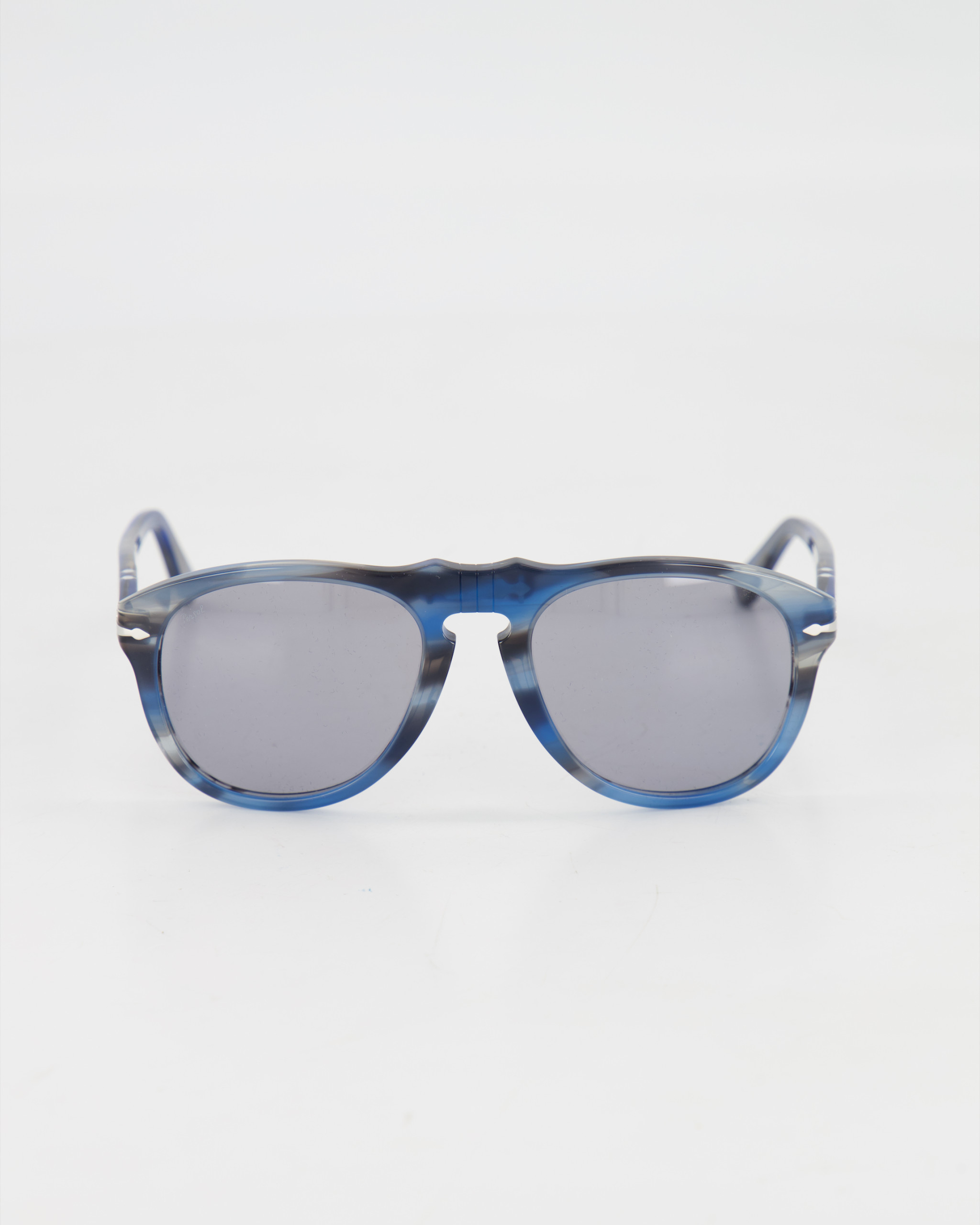 PERSOL - Round '0PO0649' Sunglasses /Striped blue and grey