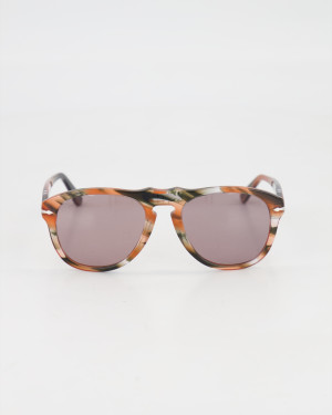PERSOL - Round '0PO0649' Sunglasses /Striped red & green