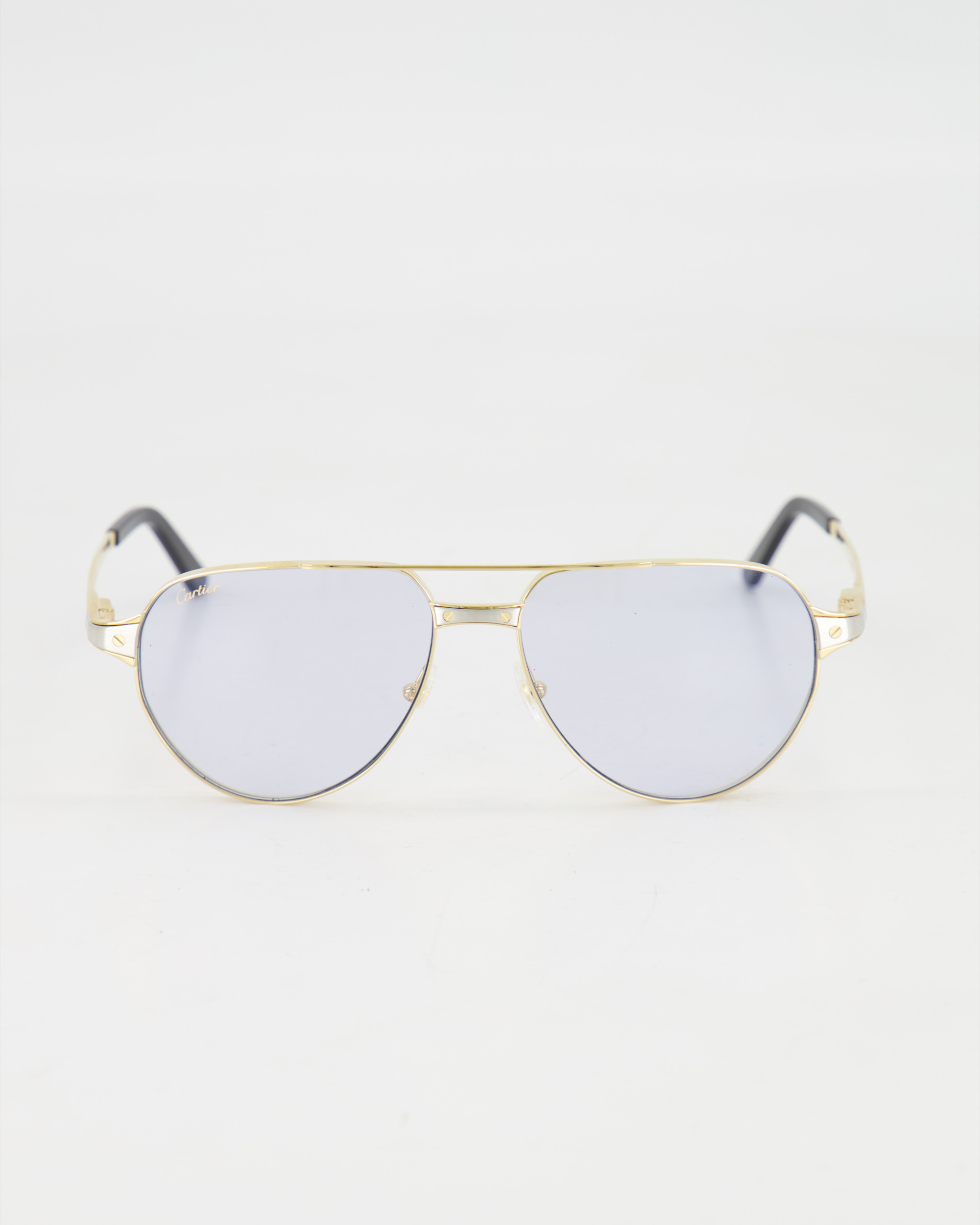 CARTIER - 1990’s PILOT SANTOS OPTICAL EYEGLASSES /SILVER GOLD
