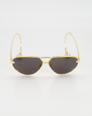 BOTTEGA VENETA - LUNETTES DE SOLEIL PILOTE OVERSIZE / OR