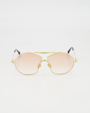 Ducloux Les Lunettes - VINTAGE PILOT 'PEGASE SOL PEACH' Sunglasses /GOLD