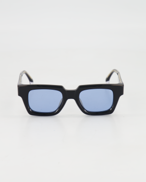 AM EYEWEAR - BOLD RECTANGLE ‘MING’ SUNGLASSES /BLACK BLUE