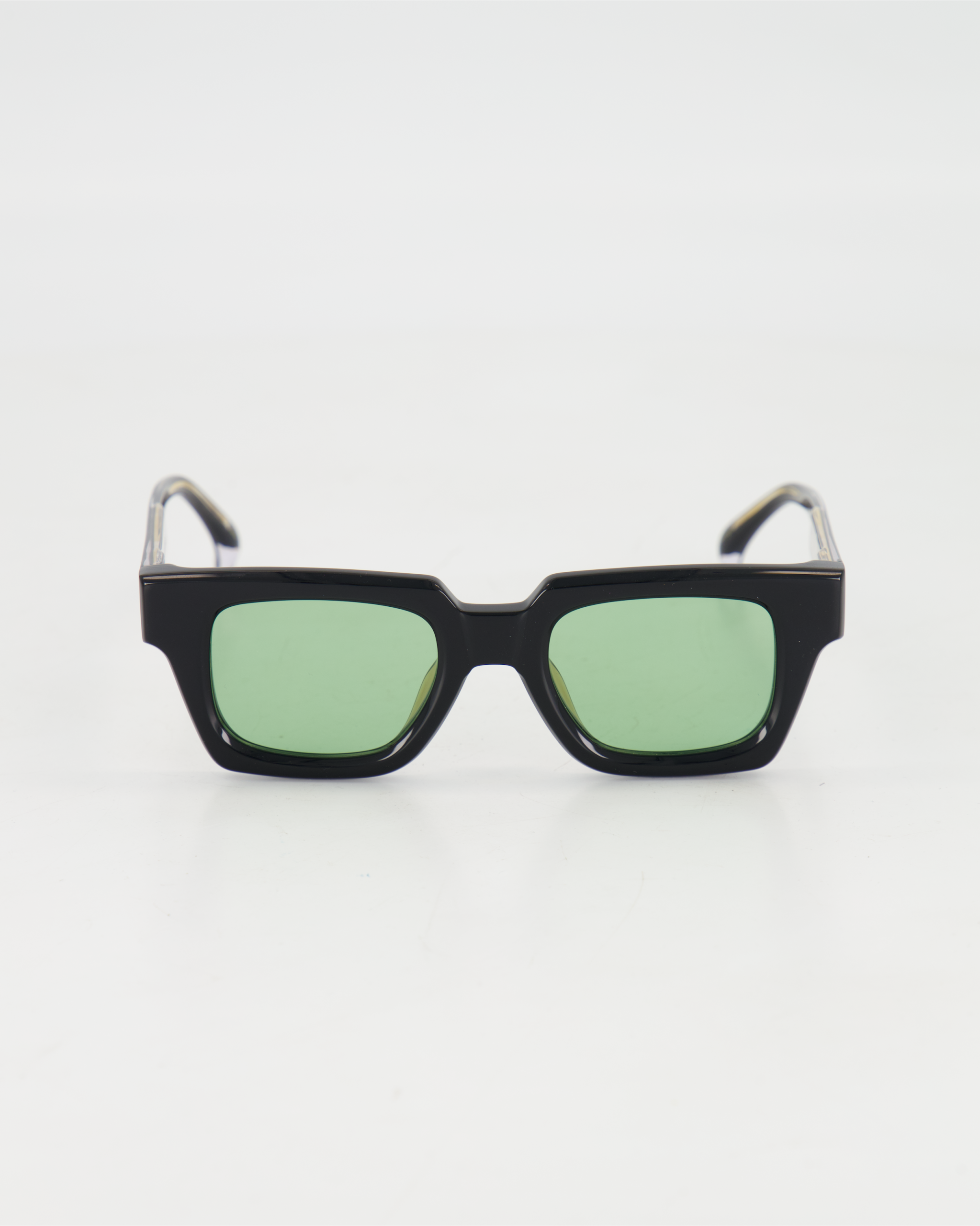 AM EYEWEAR - BOLD RECTANGLE ‘MING’ SUNGLASSES /BLACK GREEN