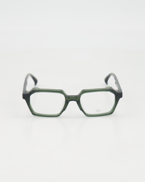 AM EYEWEAR - GEOMETRIC RECTANGLE ‘SHARMA’ EYEGLASSES /MOSS GREEN