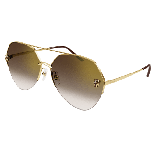 CARTIER - OVERSIZE PILOT 'Panthère' SUNGLASSES /GOLD
