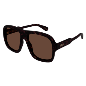 CHLOÉ - OVERSIZED PILOT SUNGLASSES /HAVANA