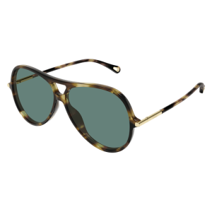 CHLOÉ - OVERSIZED PILOT SUNGLASSES /HAVANA GOLD