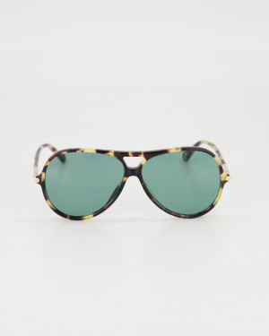 CHLOÉ - OVERSIZED PILOT SUNGLASSES /HAVANA GOLD