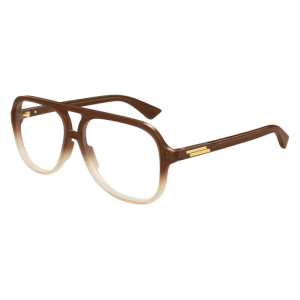 BOTTEGA VENETA - SLIM PILOT OPTICAL GLASSES /BROWN TRANSPARANT